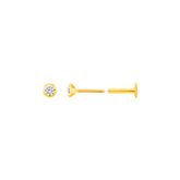 22K Yellow Gold Cubic Zirconia Extra Small Chic Nose Pin with Screwback with gold weight of 0.14g